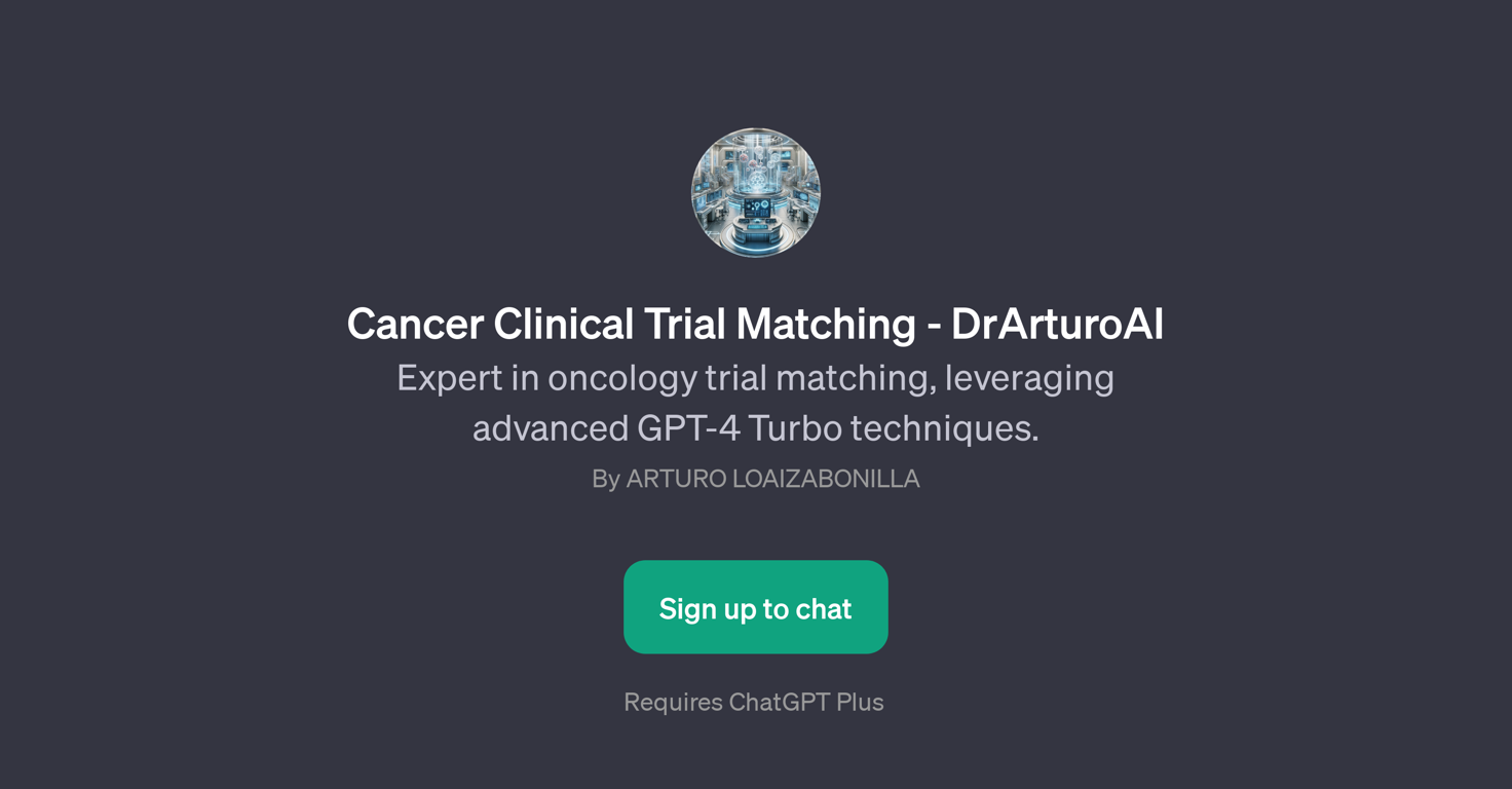 Cancer Clinical Trial Matching - DrArturoAI website