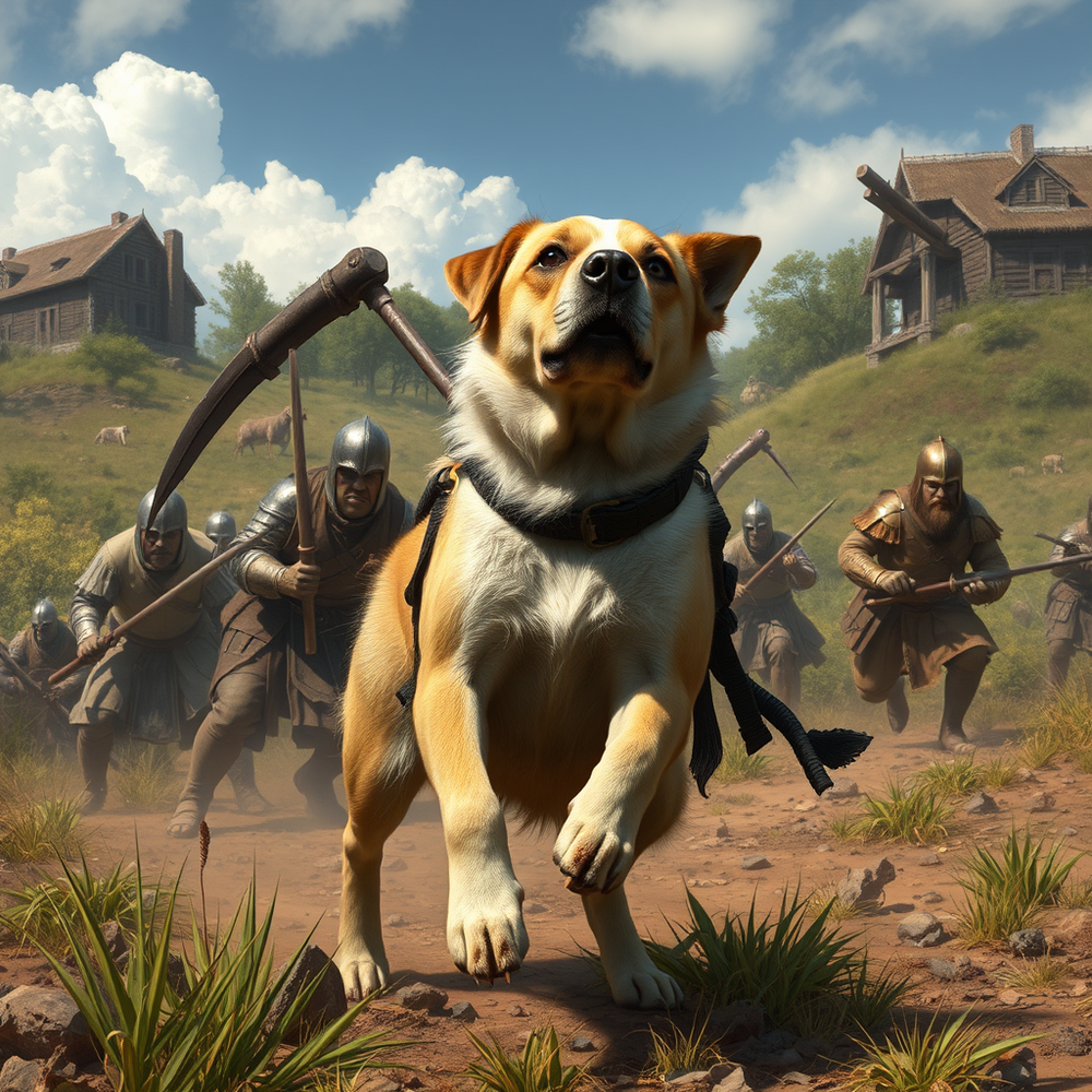 cane con armatura medievale che difende il territorio in battaglia website
