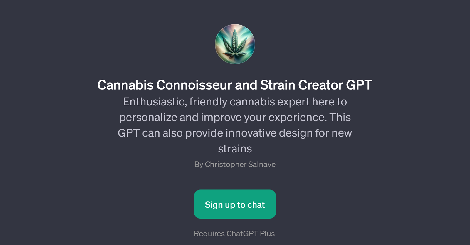Cannabis Connoisseur and Strain Creator GPT website