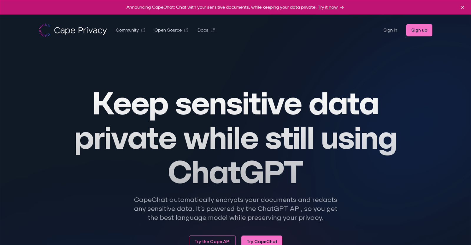 Capeprivacy website
