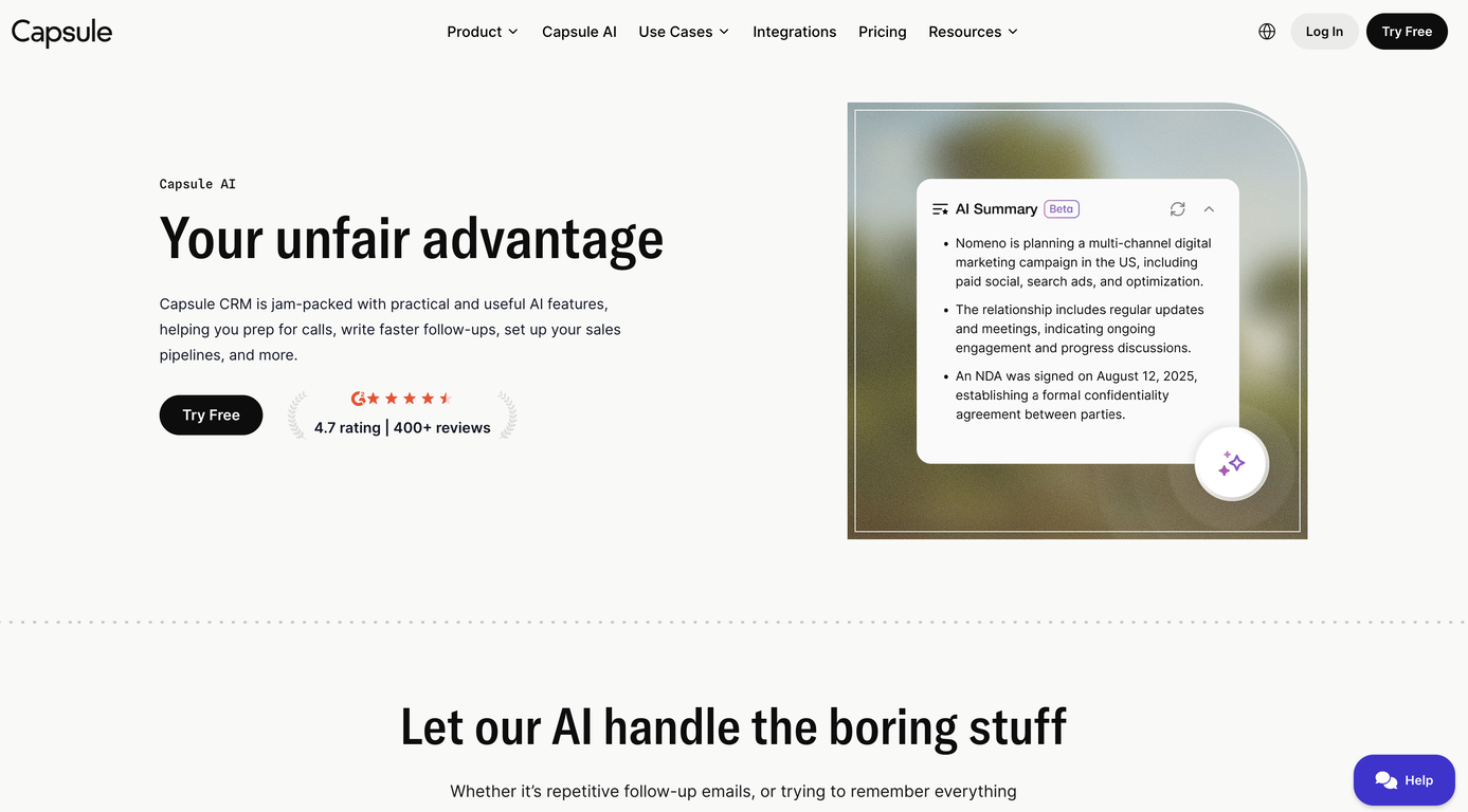 Capsule AI website