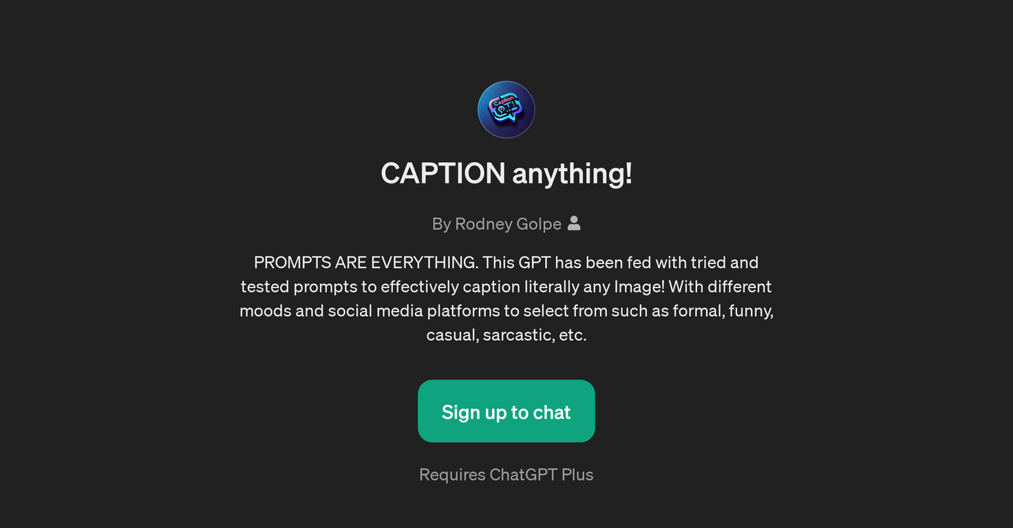 CAPTION anything! website