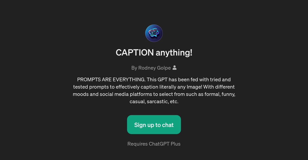 CAPTION anything! website