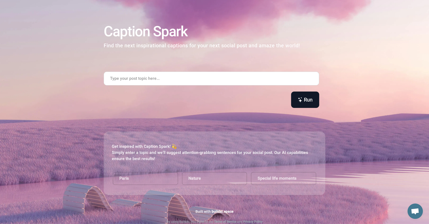 Caption-spark website