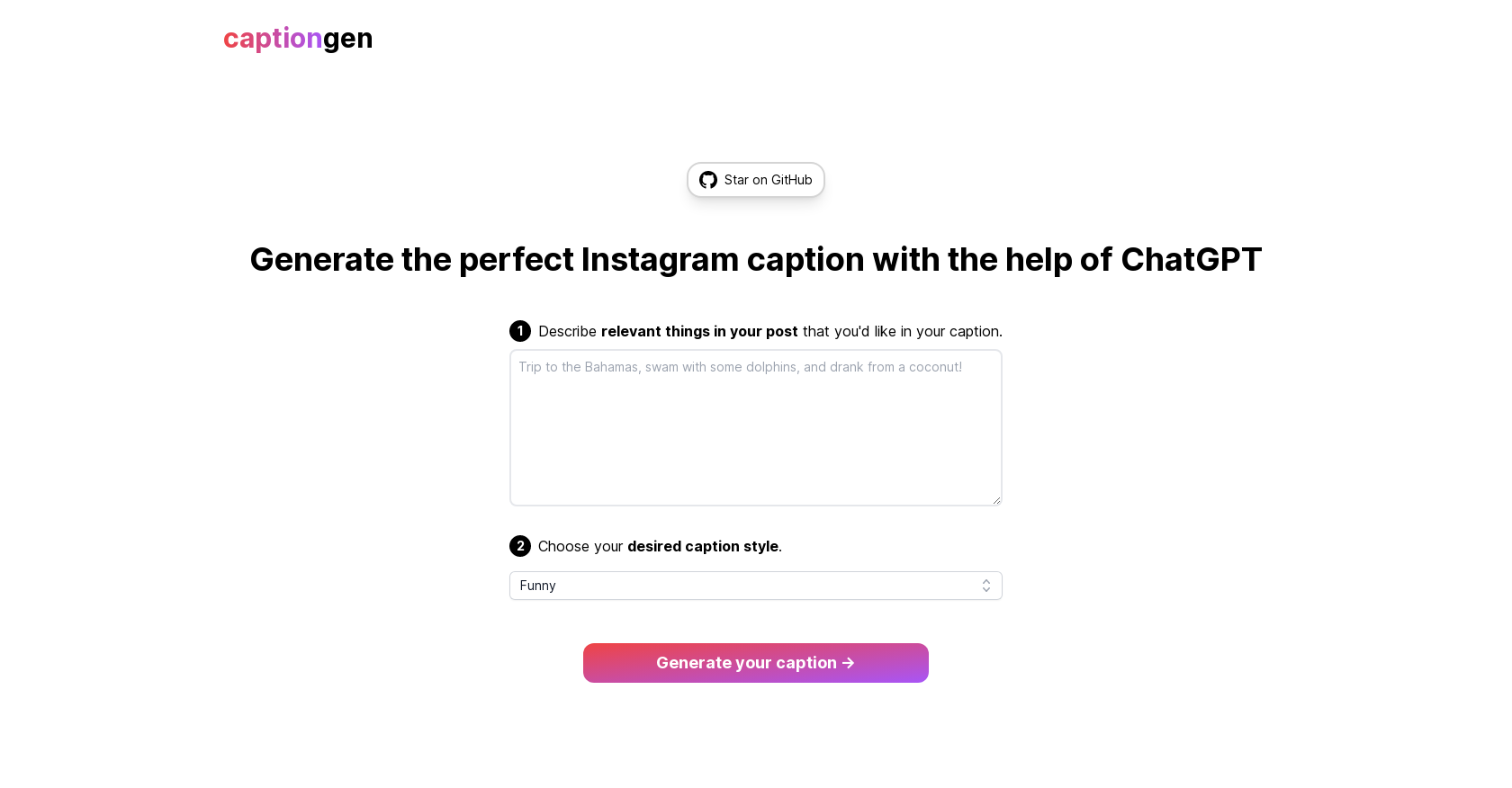 CaptionGen website