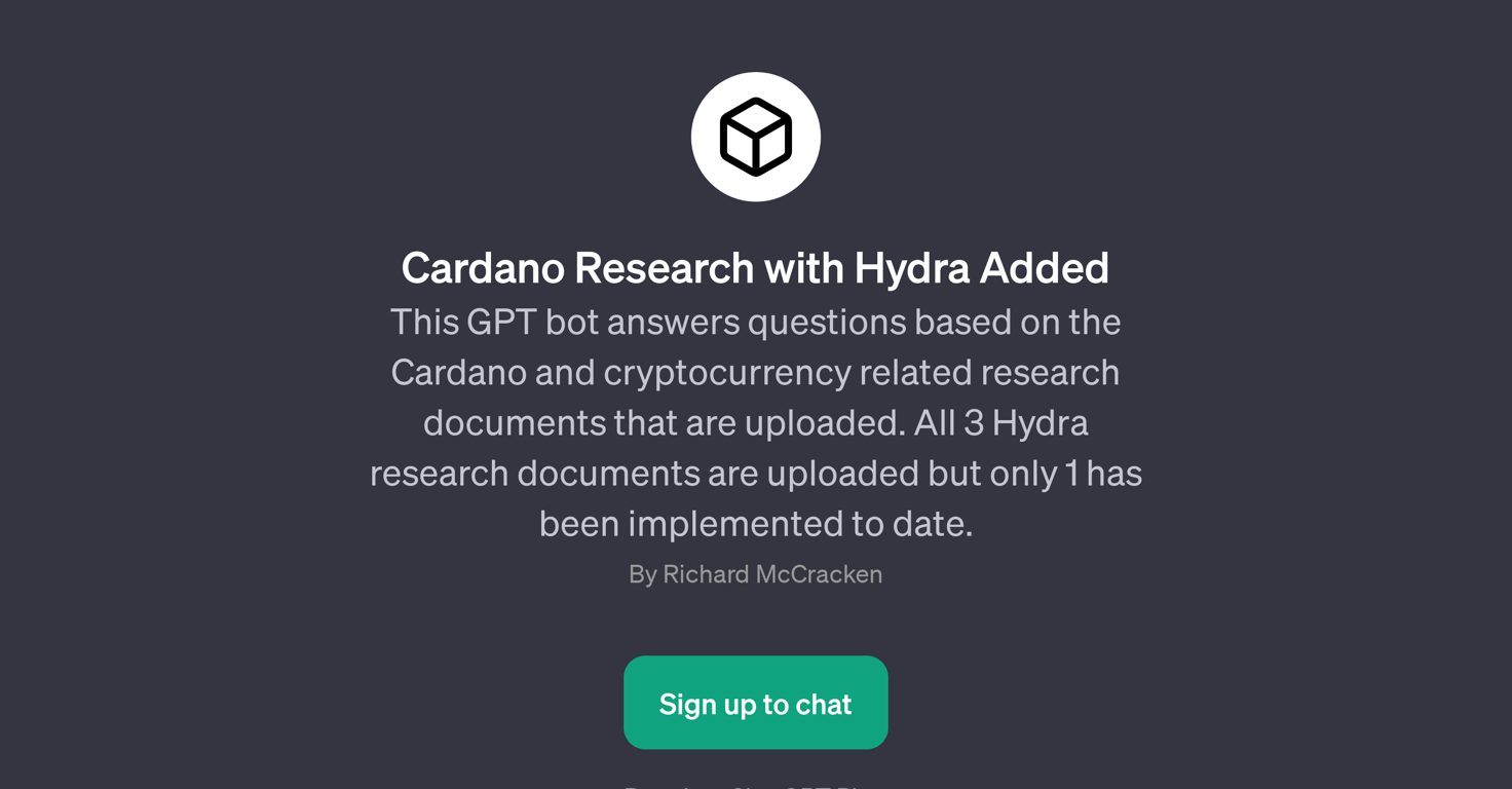 Cardano Research with Hydra Added website