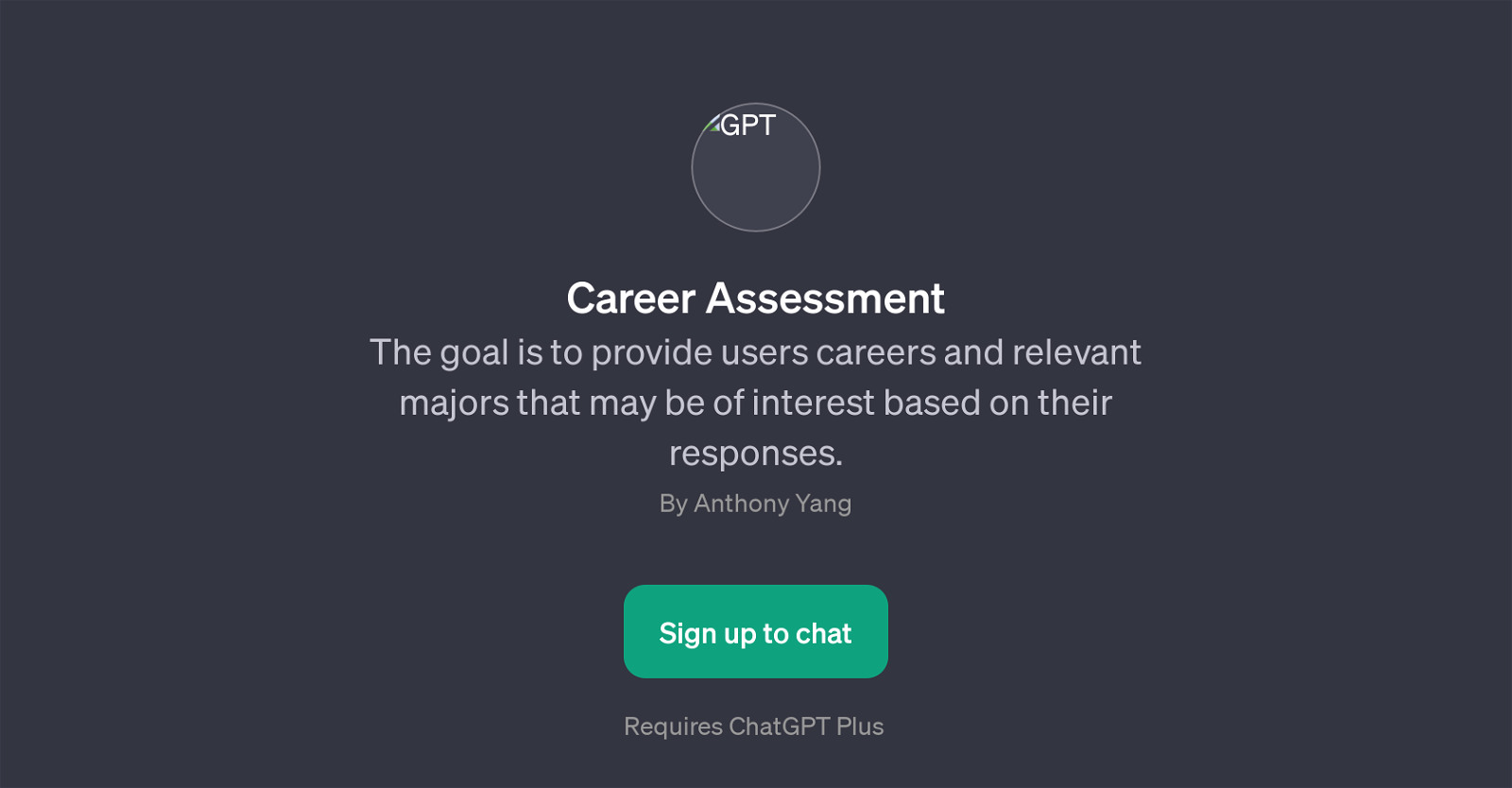 Career Assessment GPT website