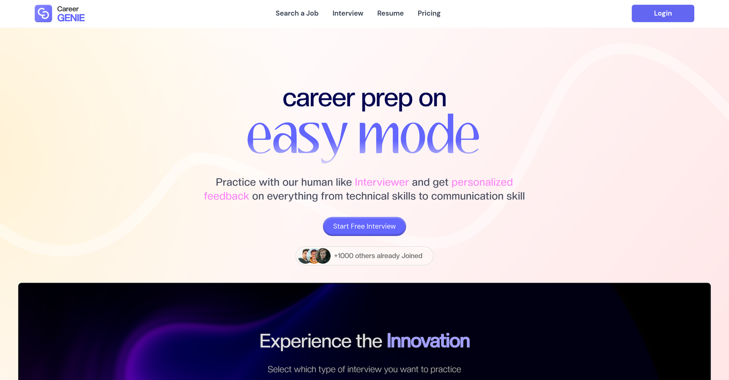 CareerGenie website