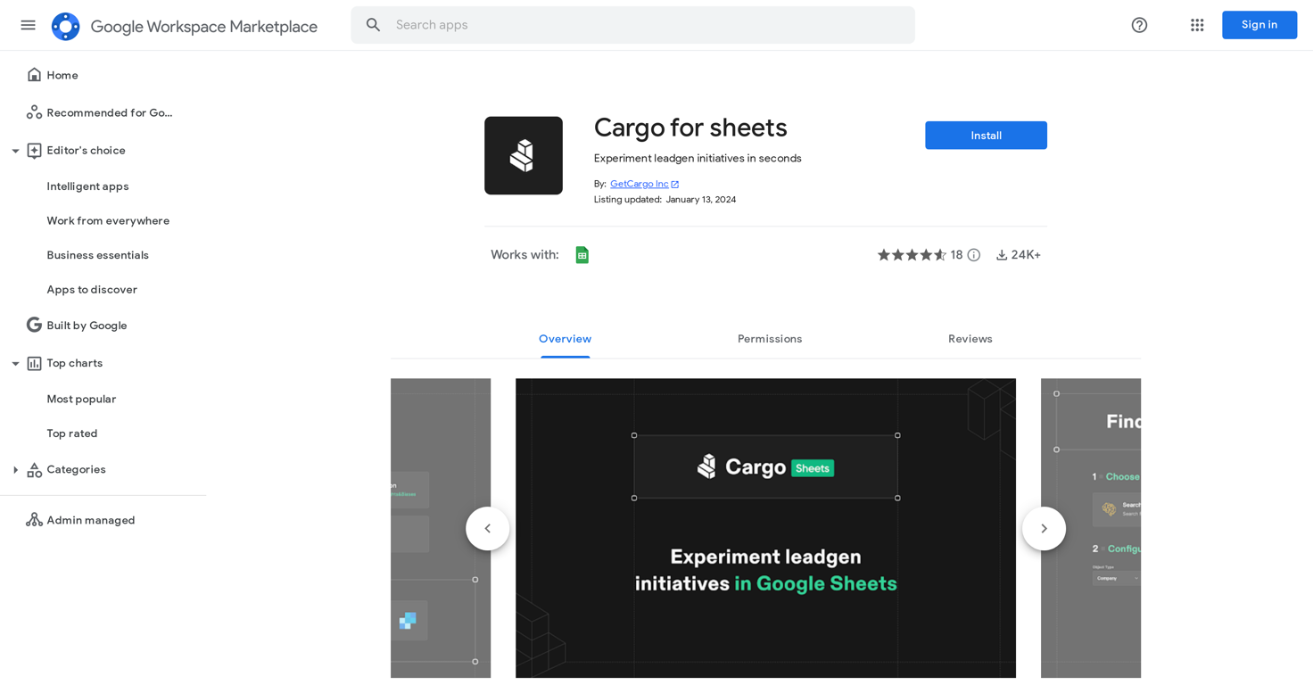 Cargo website