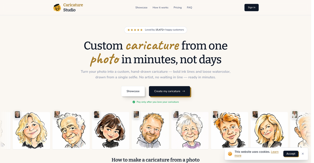 Caricature Studio website