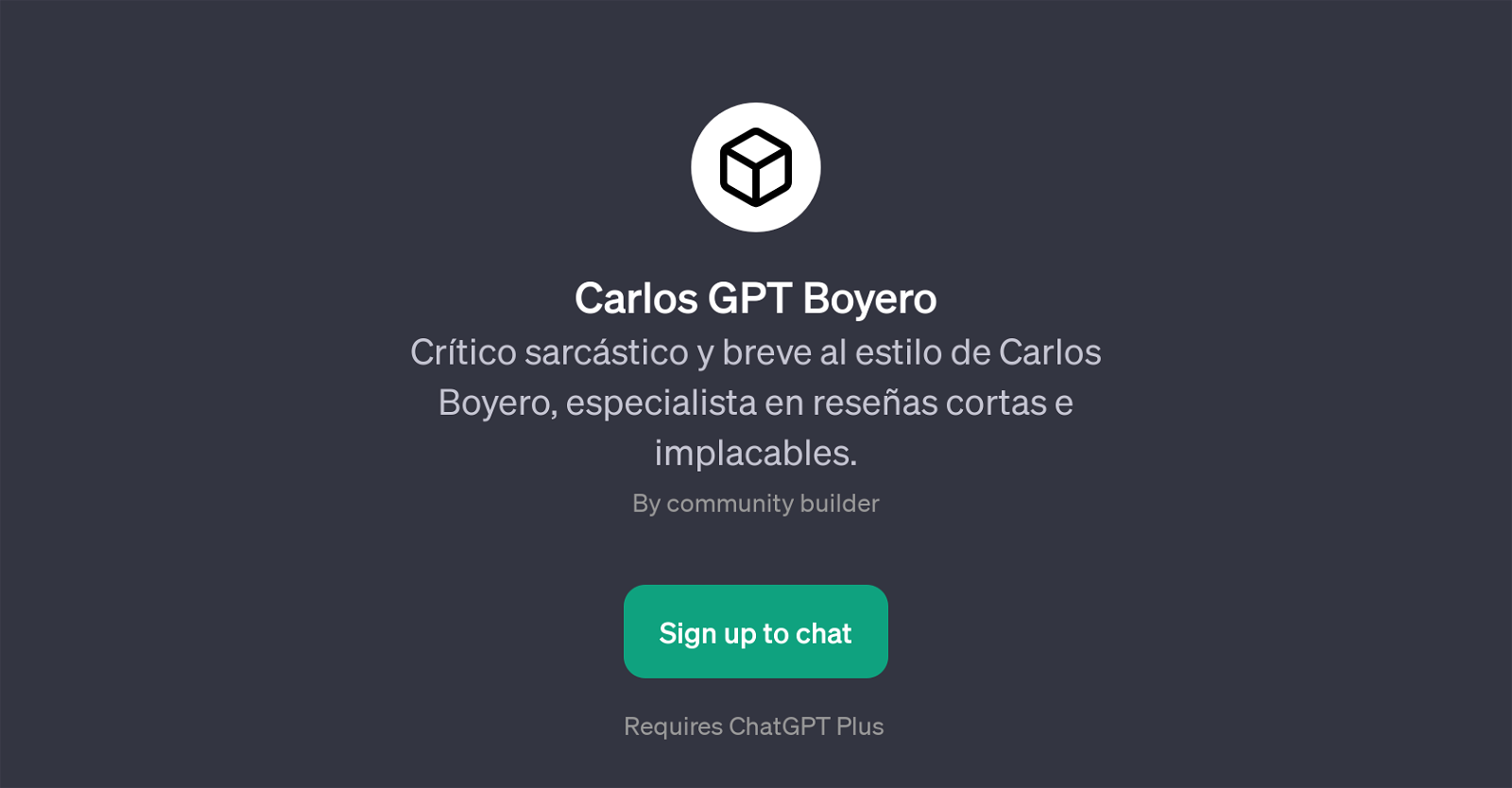 Carlos GPT Boyero website