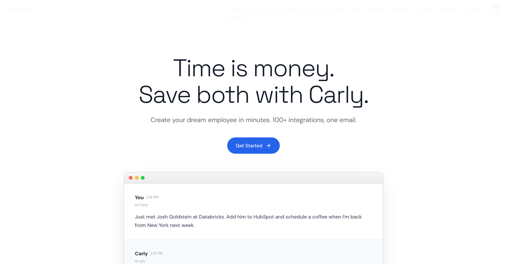 Carly AI website