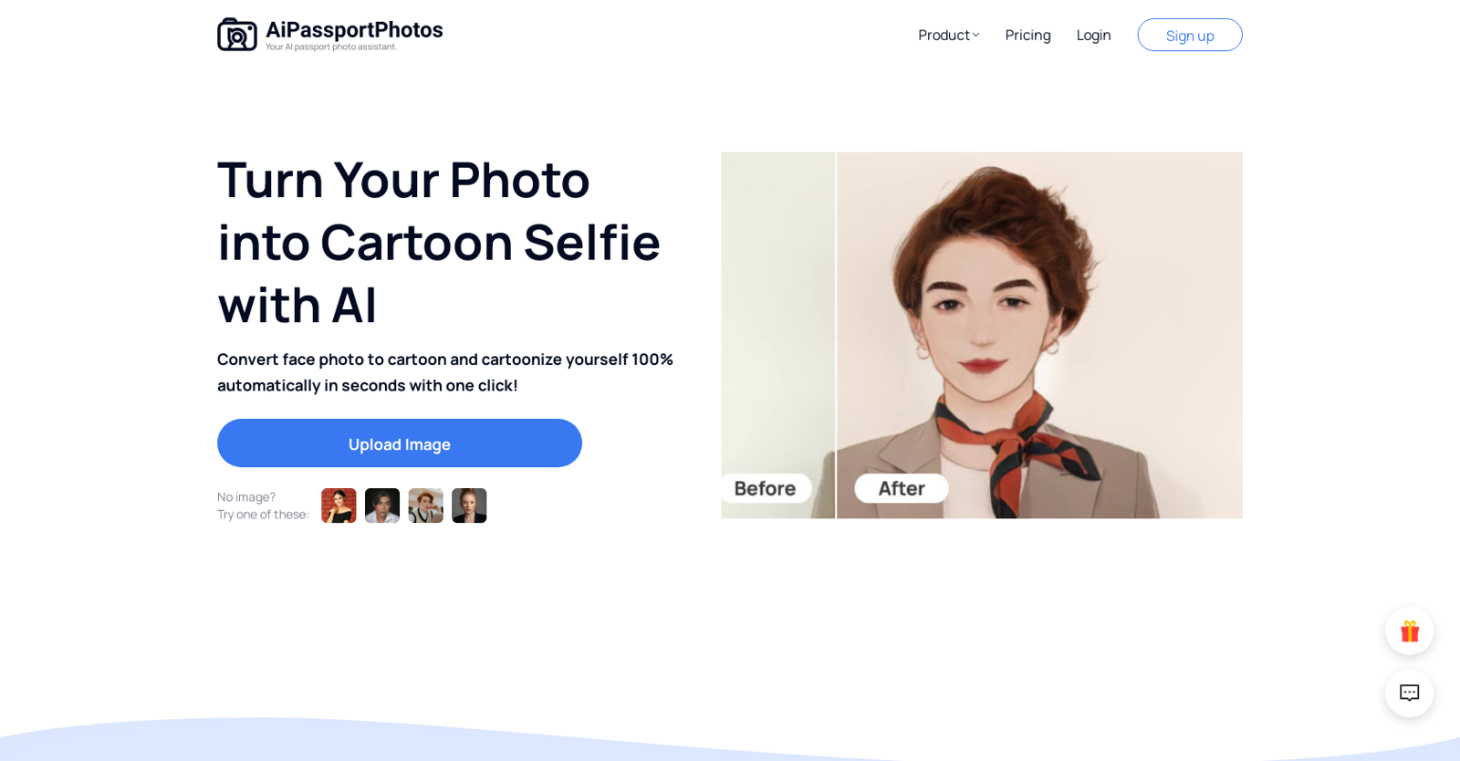 Cartoon Selfie website