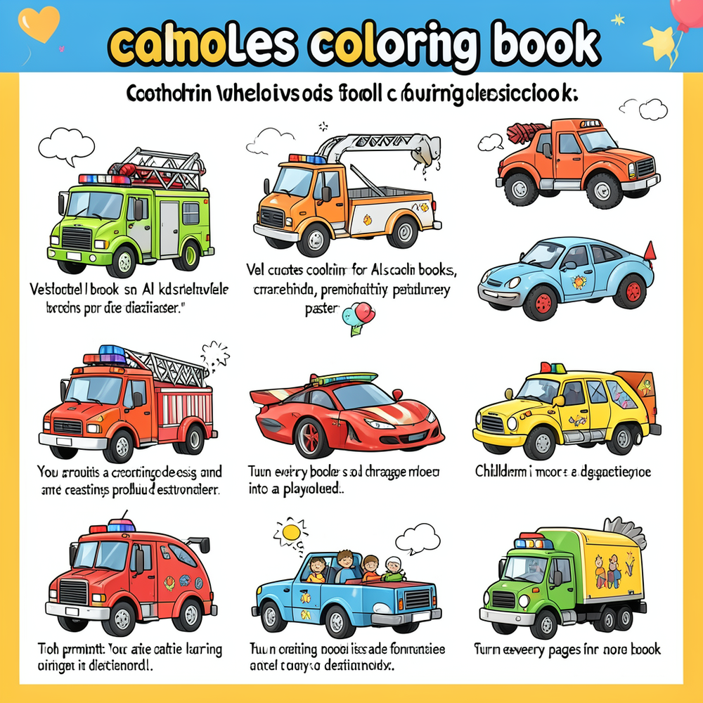 cartoon vehicles coloring book website