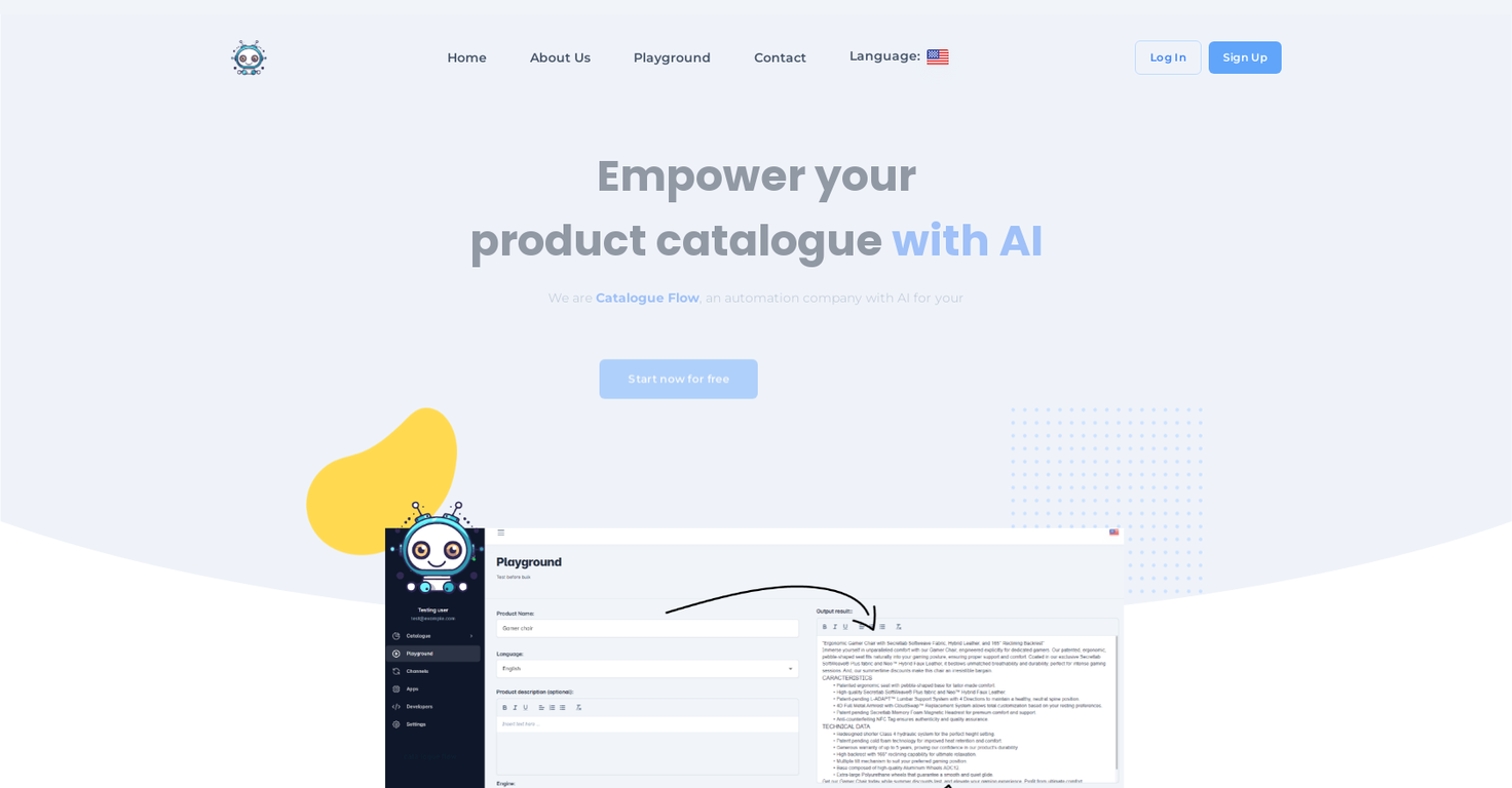 Catalogue Flow website