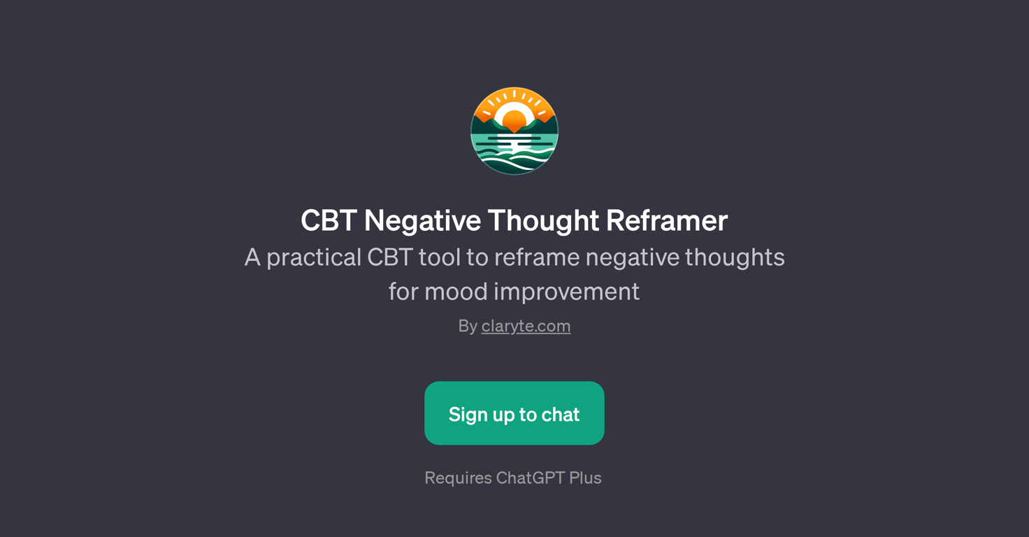 CBT Negative Thought Reframer website