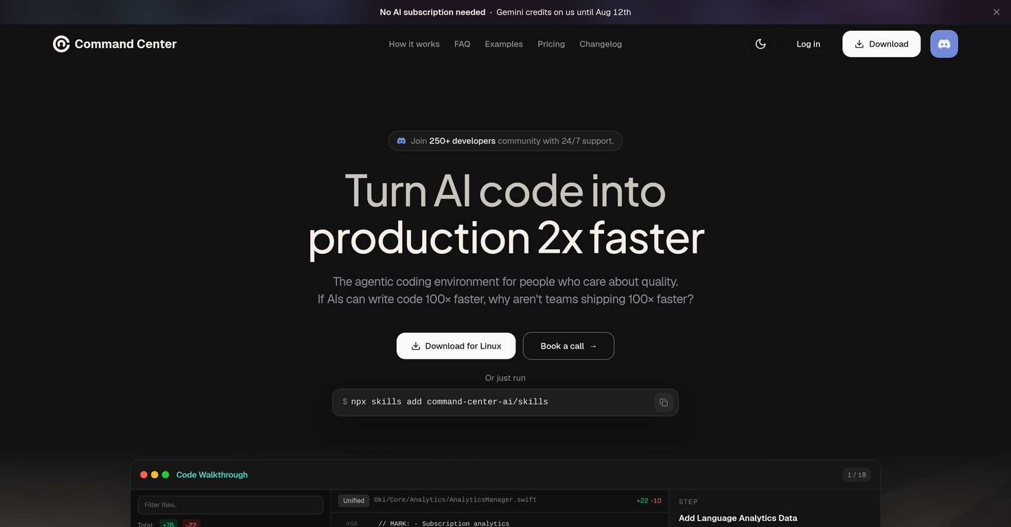 Command Center website