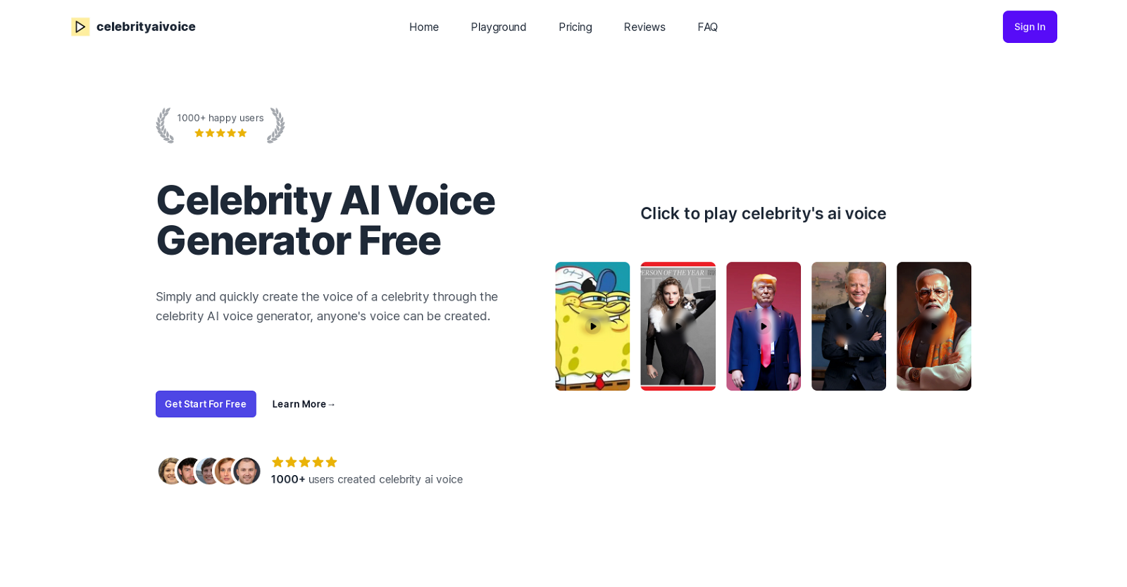 Celebrity AI Voice website