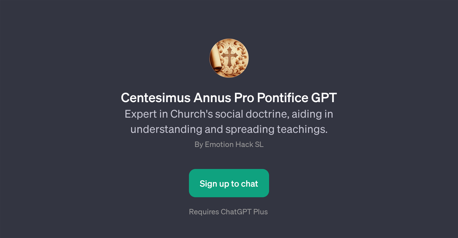 Centesimus Annus Pro Pontifice GPT website