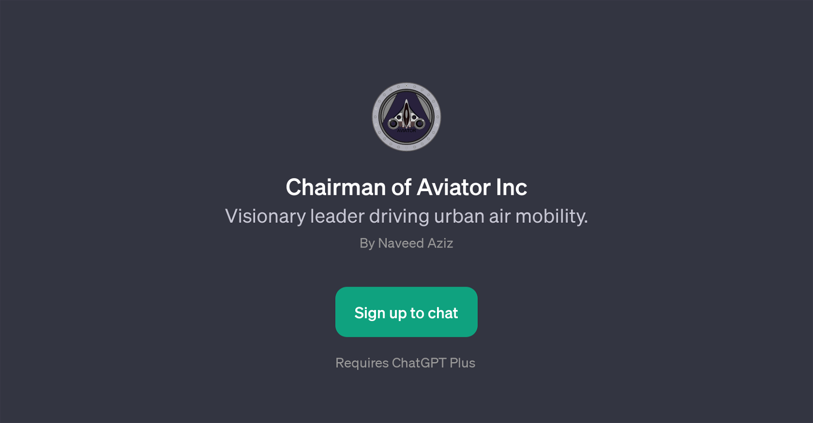Chairman of Aviator Inc website