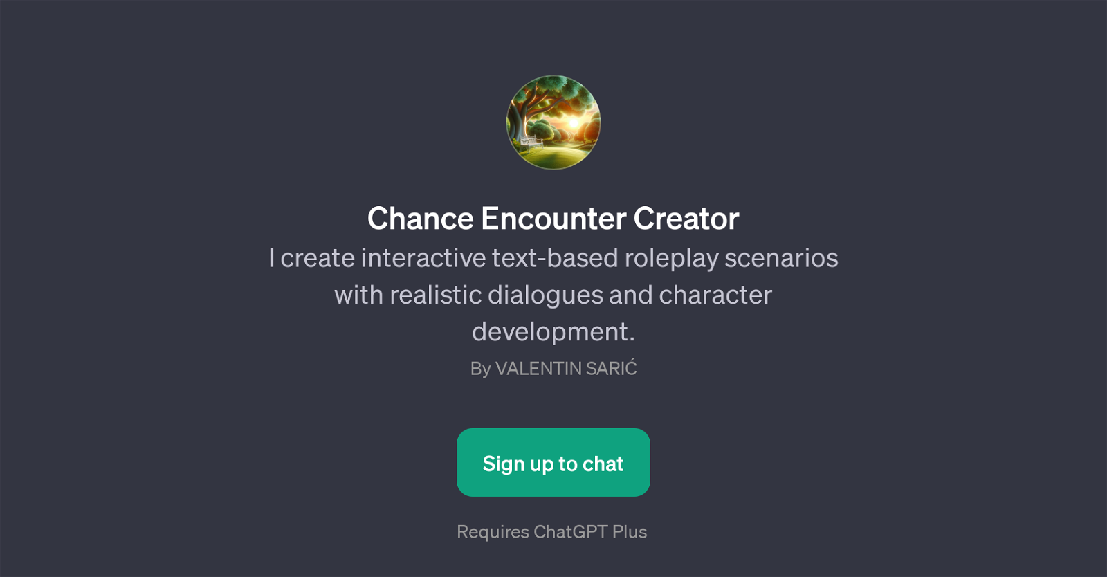 Chance Encounter Creator website