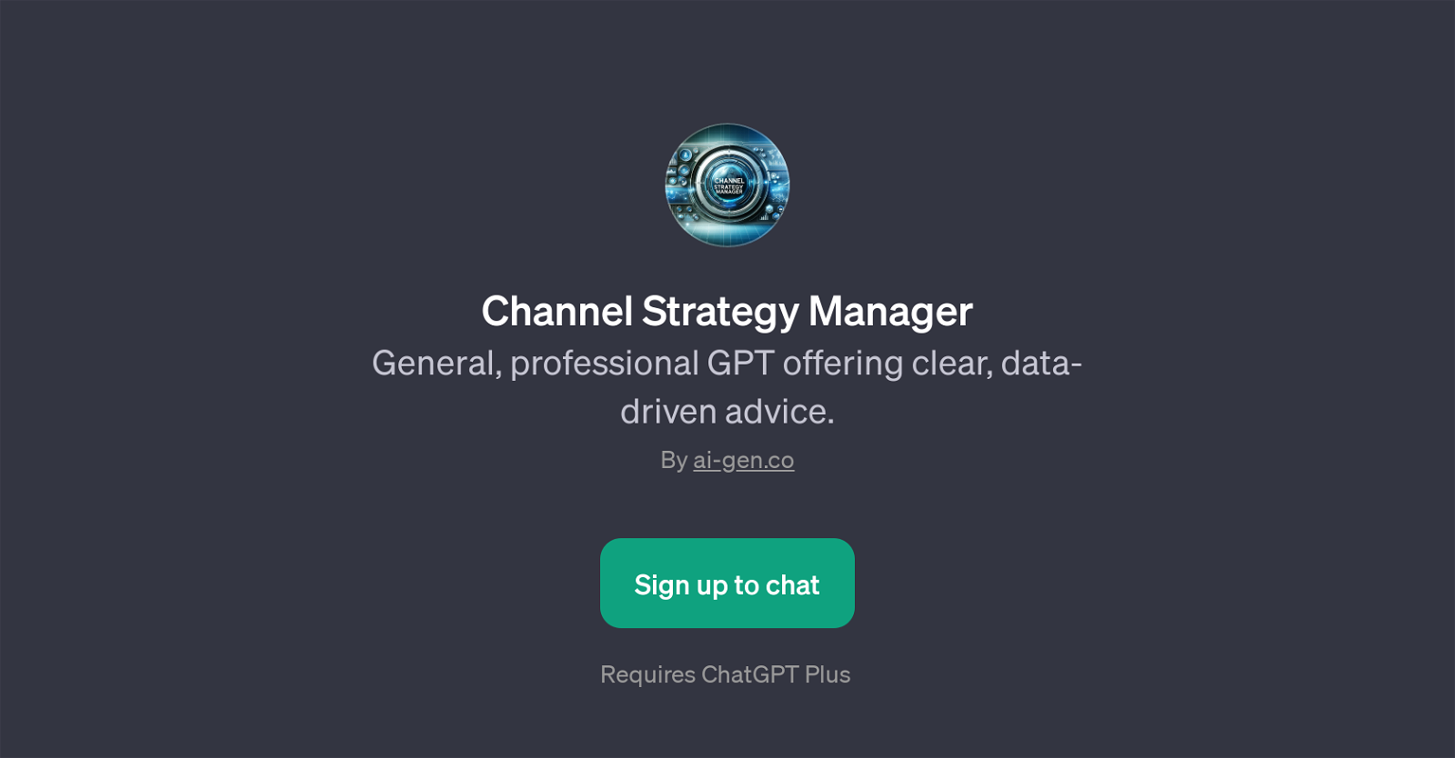 Channel Strategy Manager website