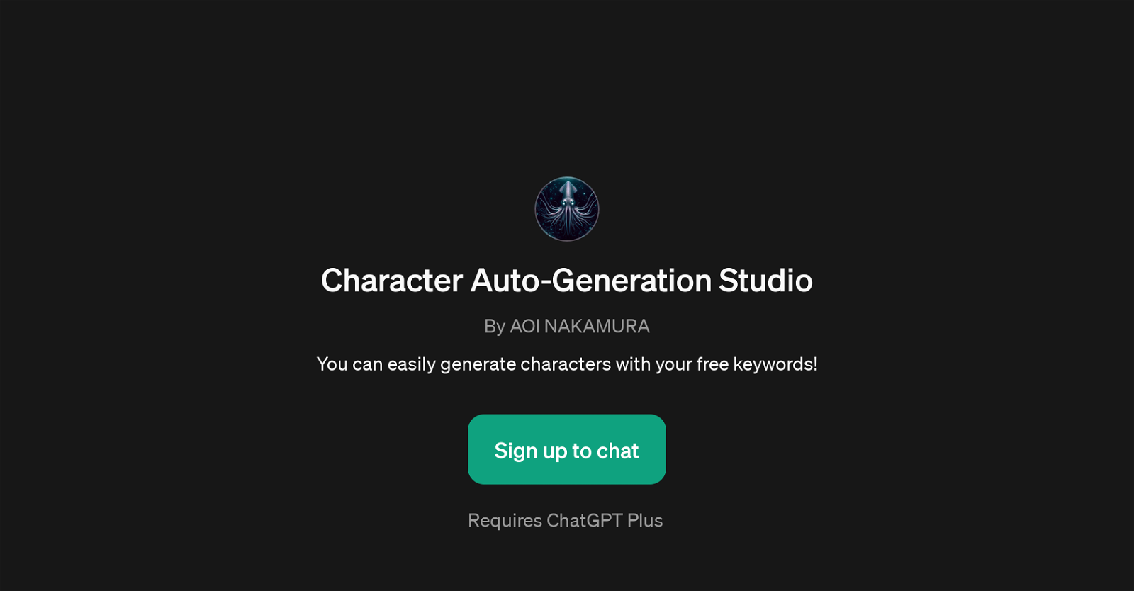 Character Auto-Generation Studio website