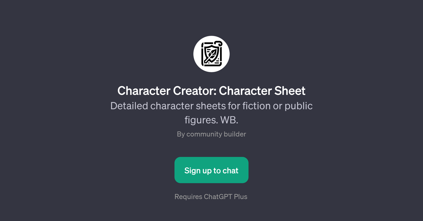 Character Creator: Character Sheet website