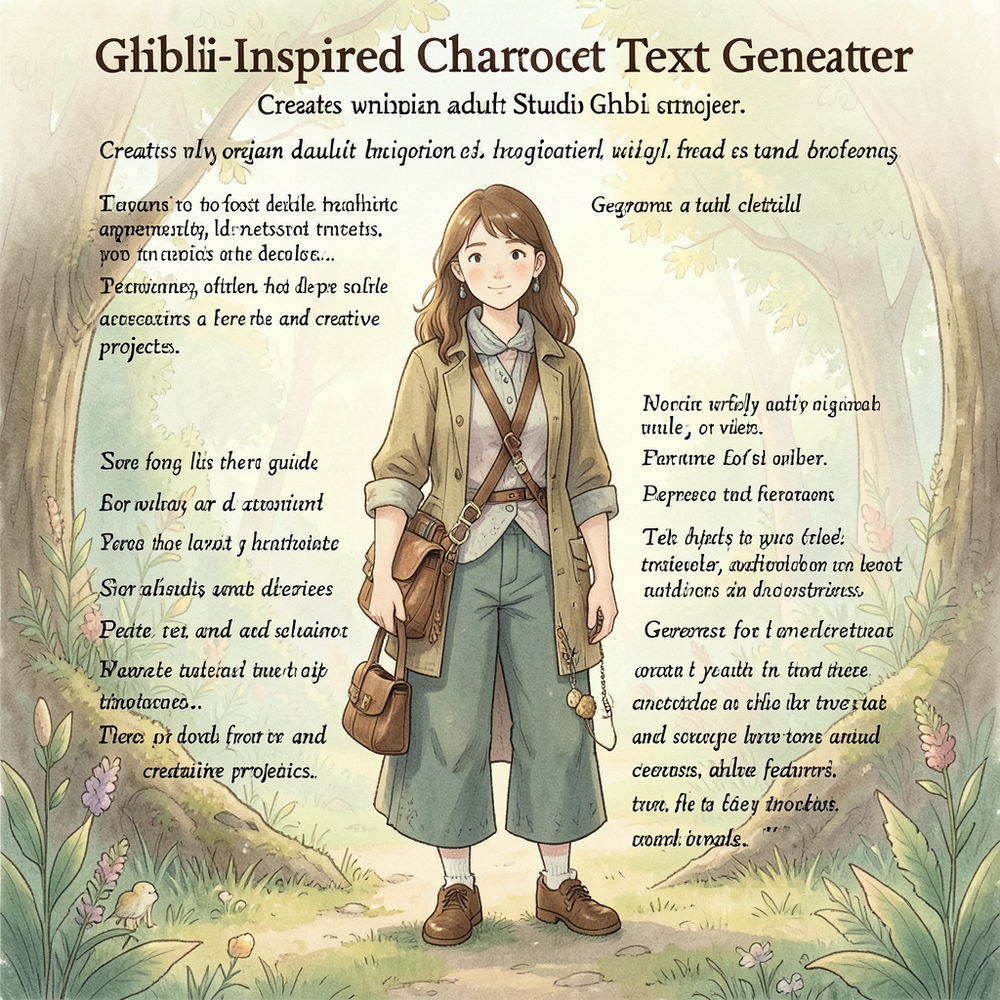 Ghibli-Inspired Character Text Generator website