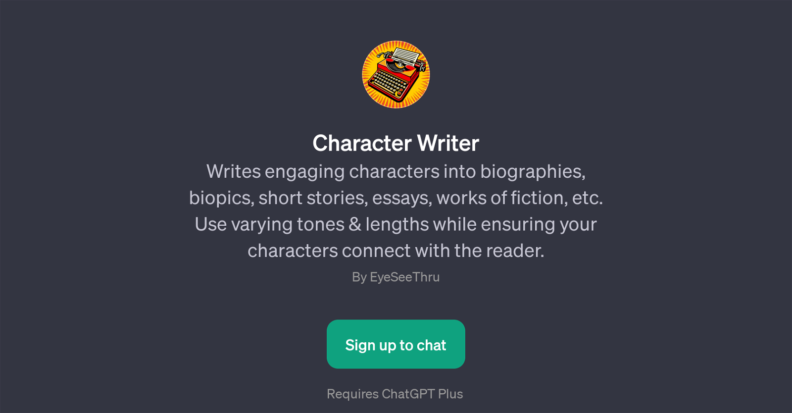 Character Writer website