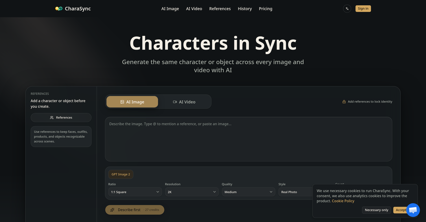 CharaSync website