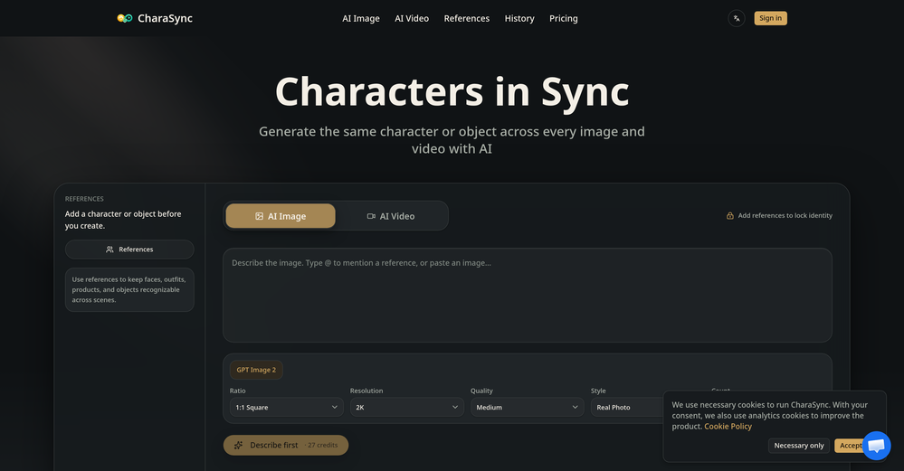 CharaSync website