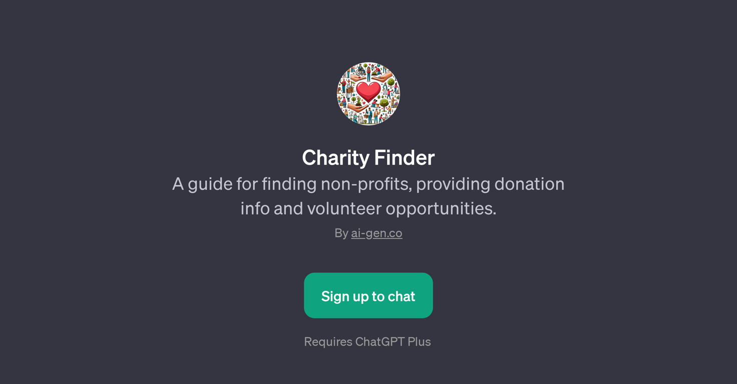 Charity Finder website