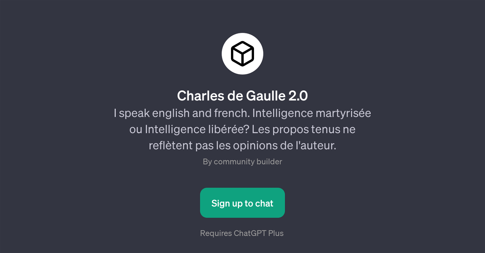 Charles de Gaulle 2.0 website