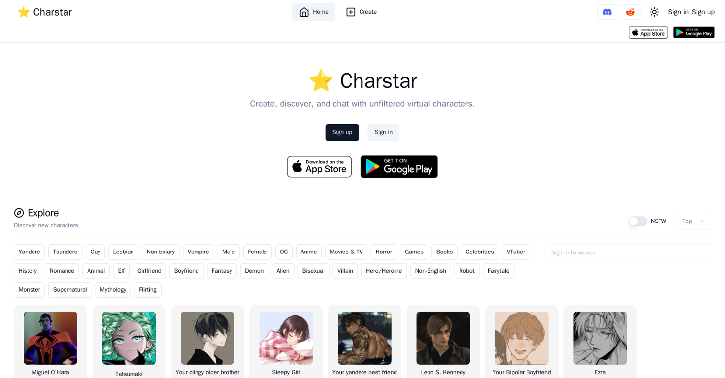 Charstar website