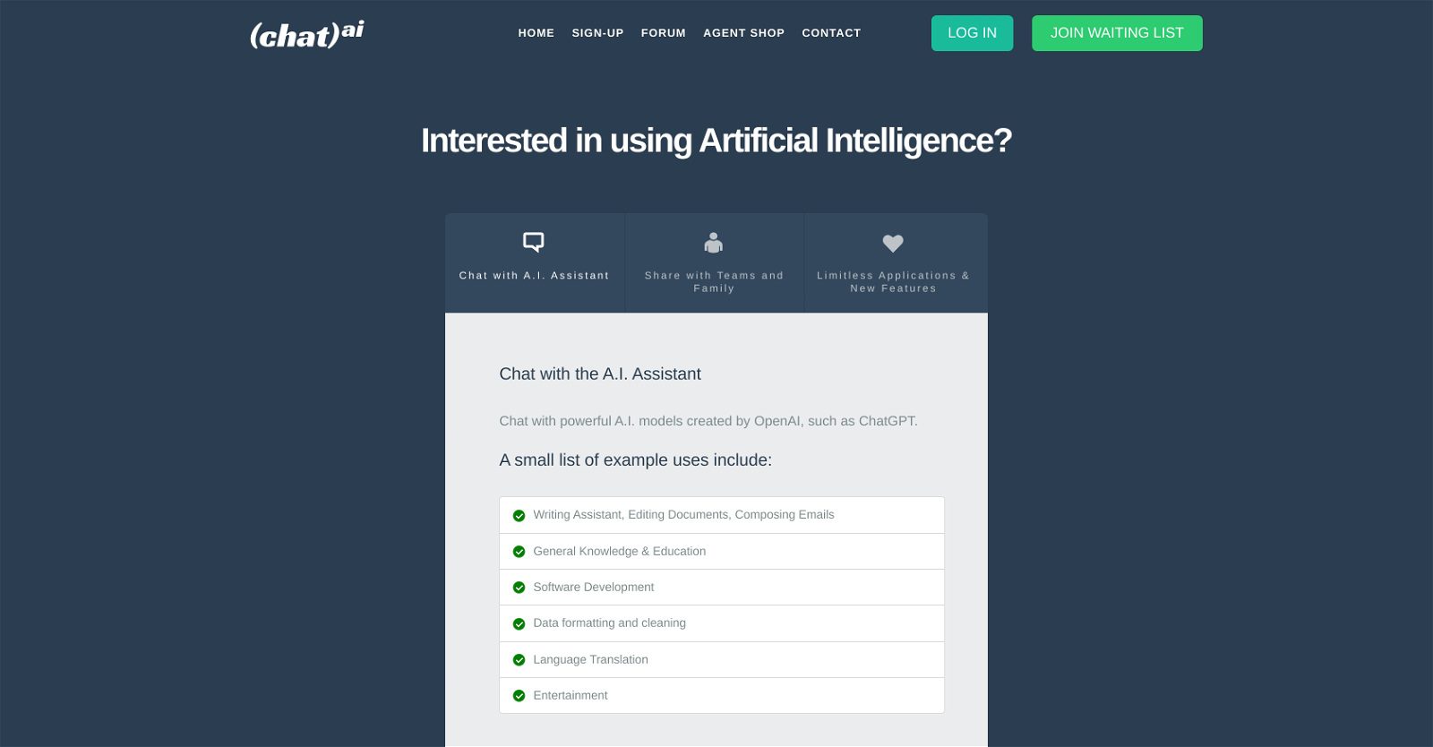 Chat.AI website