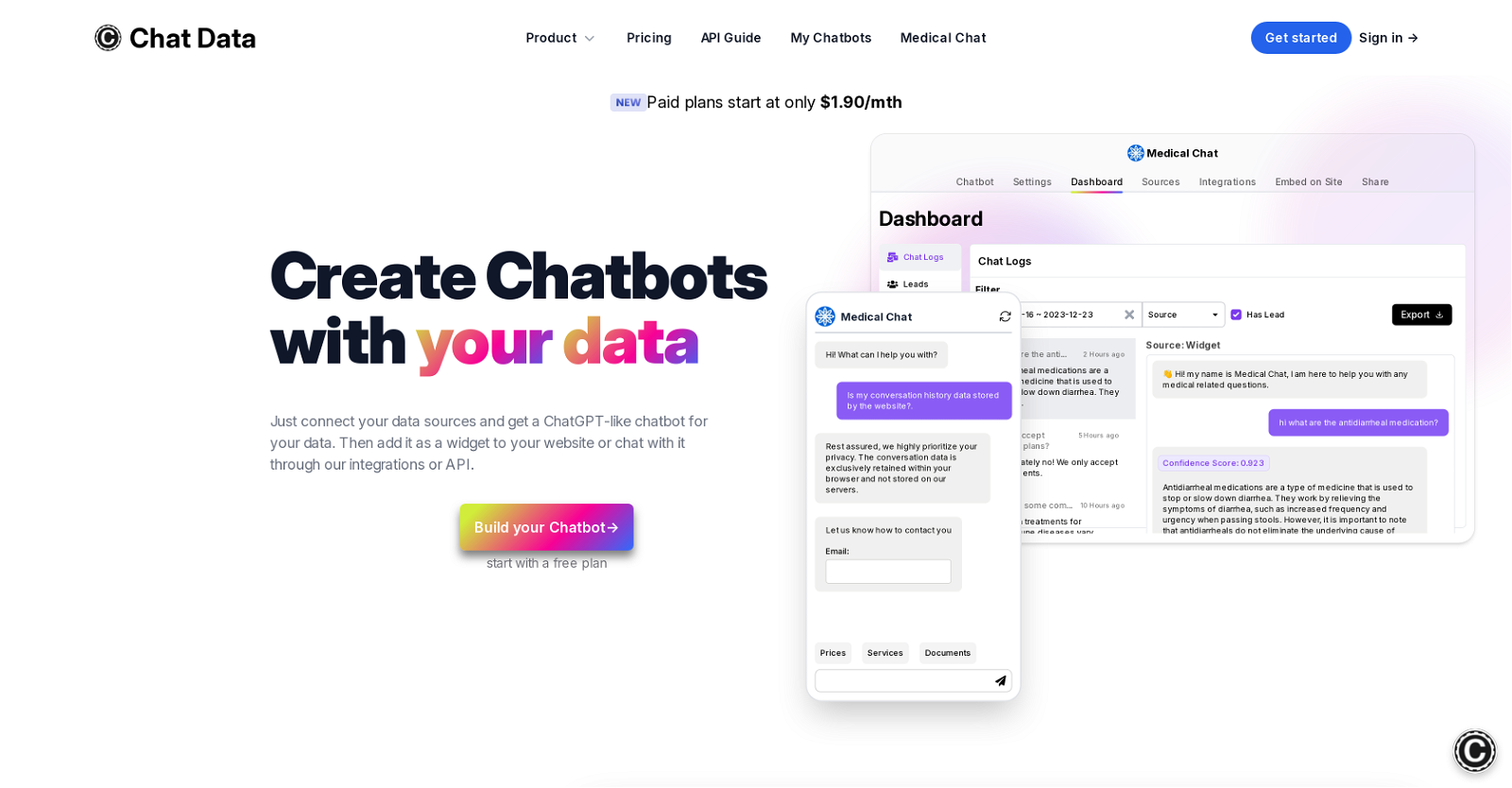 Chat Data website