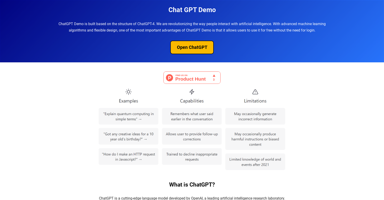 ChatGPT Demo em Português: Acesso Gratuito ao ChatGPT Online AI