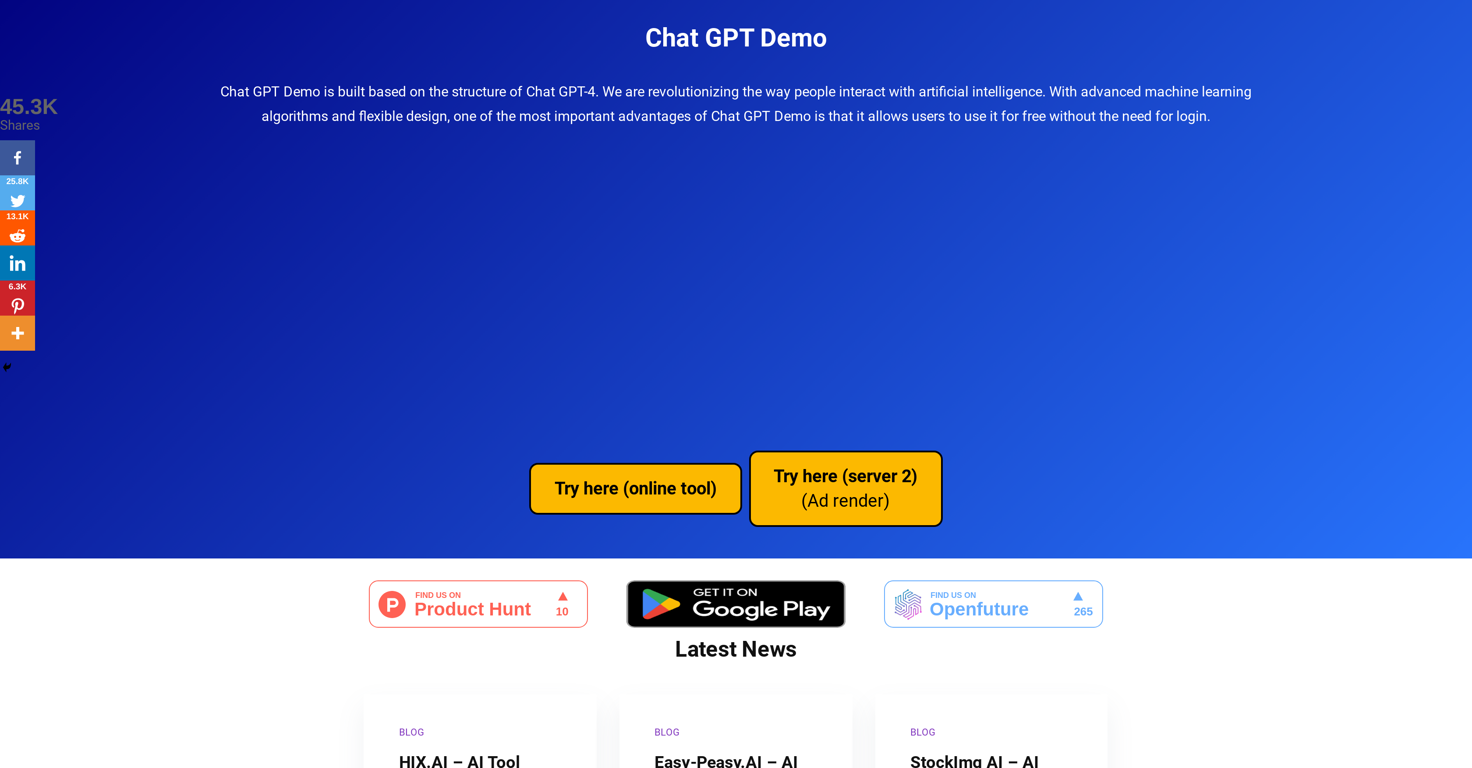 Chat GPT Demo website