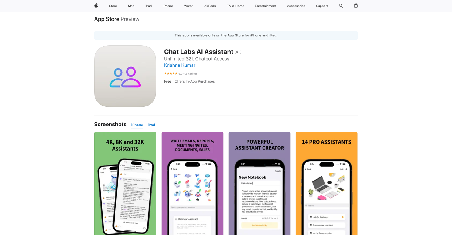 Chat Labs AI Assistant website