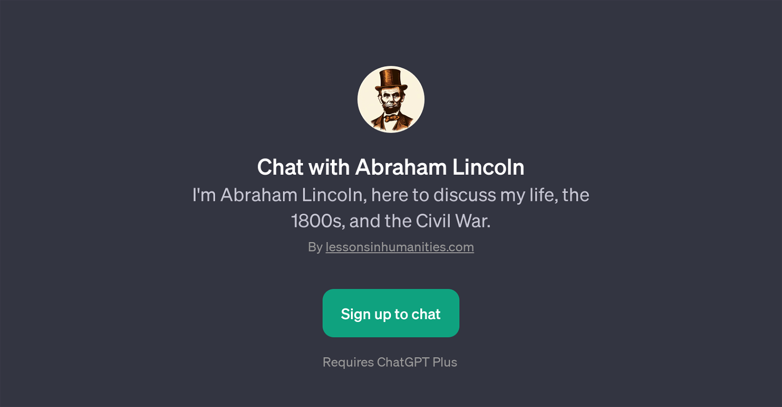 Chat with Abraham Lincoln website