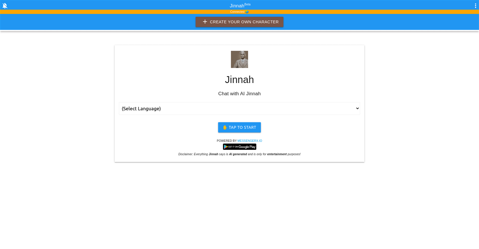 Chat with Jinnah website