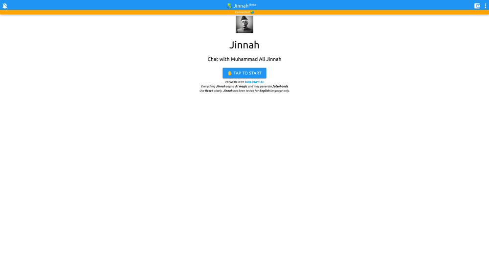Chat with Jinnah website