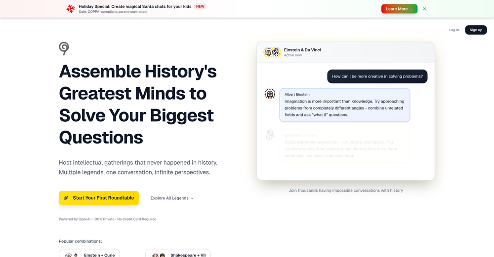 Chat With Legends website