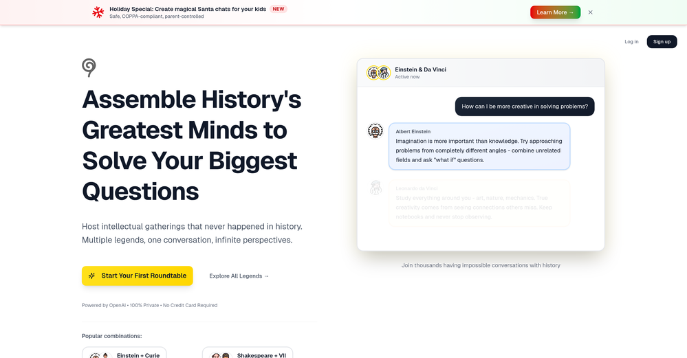 Chat With Legends website