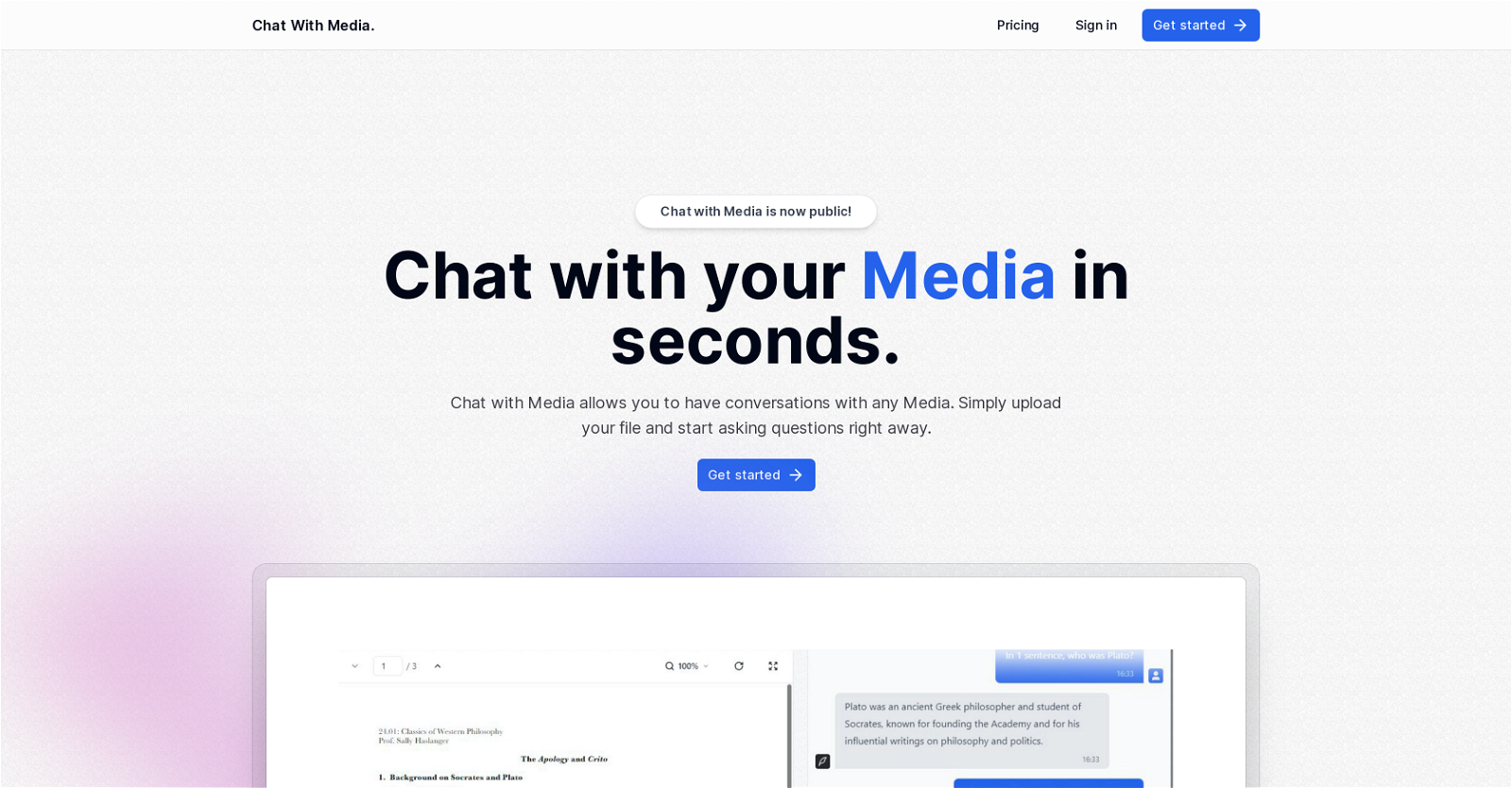 Chat With Media website