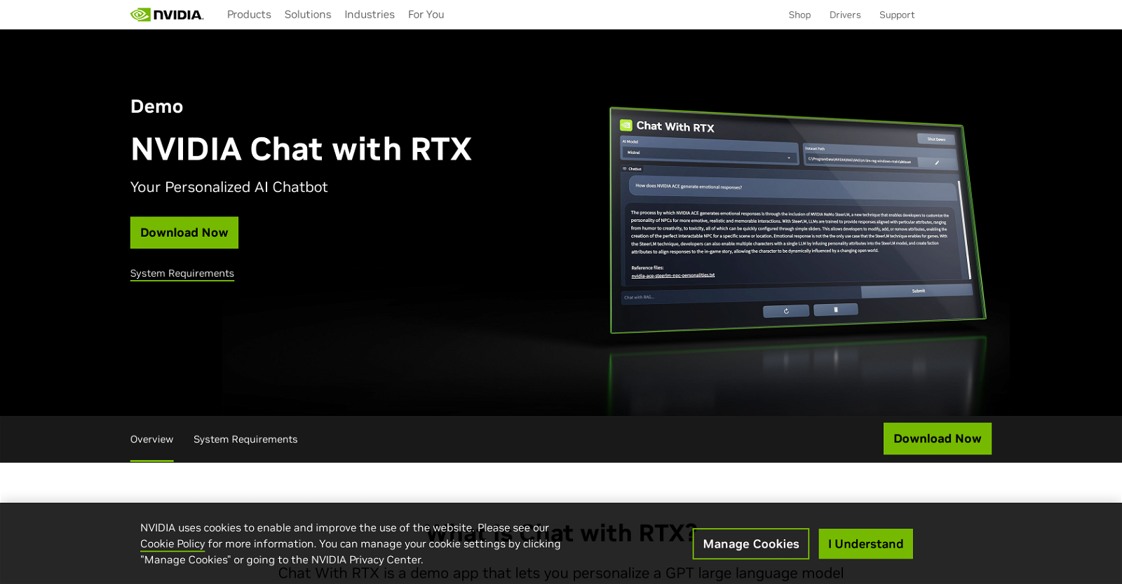 Chat With RTX website