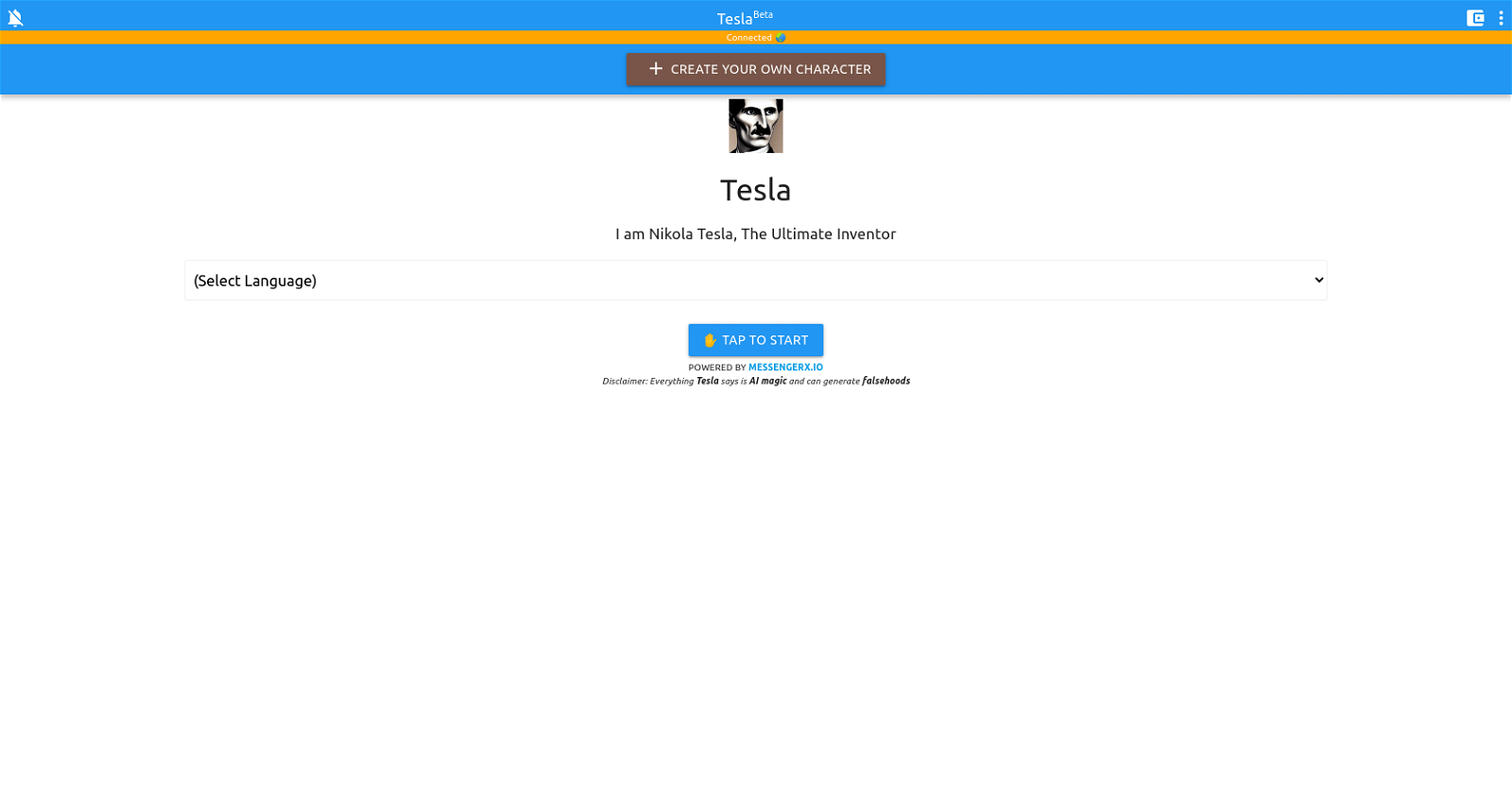 Chat with Tesla website