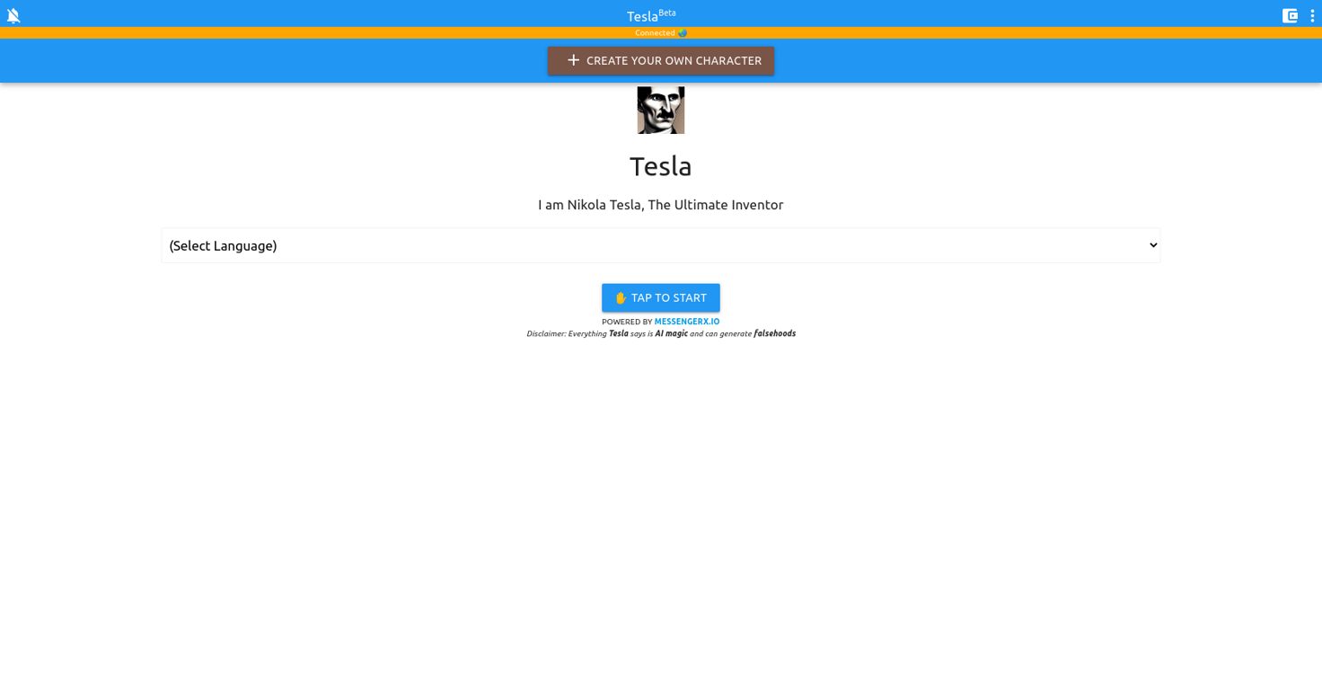Chat with Tesla website