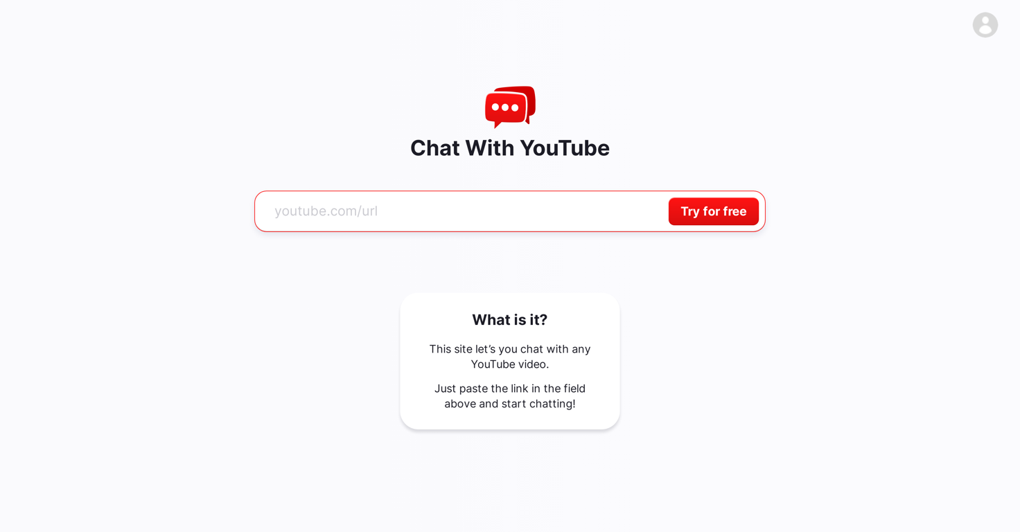 Chat With Youtube website